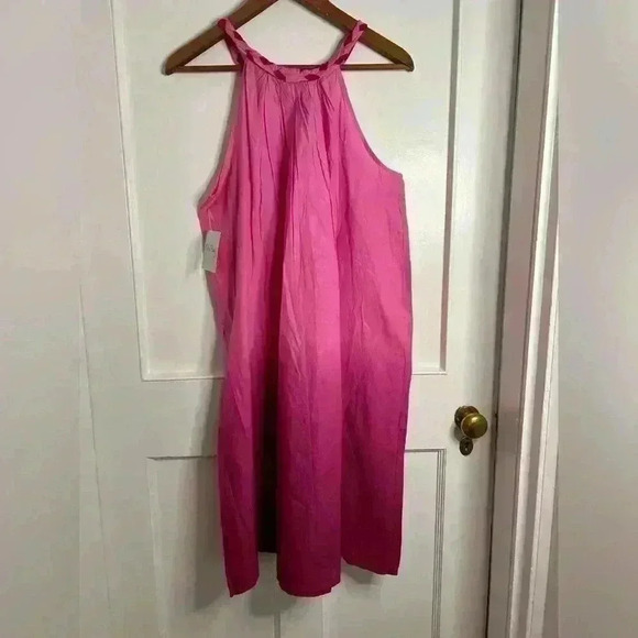BNWT Coral Bay Pink Ombré  Cotton Dress with Braided Straps size M - Picture 8 of 9
